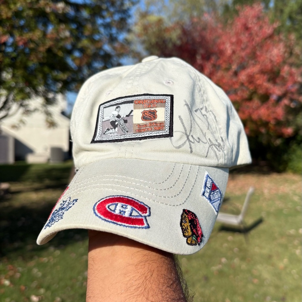 Steve Yzerman Kris Draper Jiri Fischer Signed Autograph Hat Detroit Red Wings